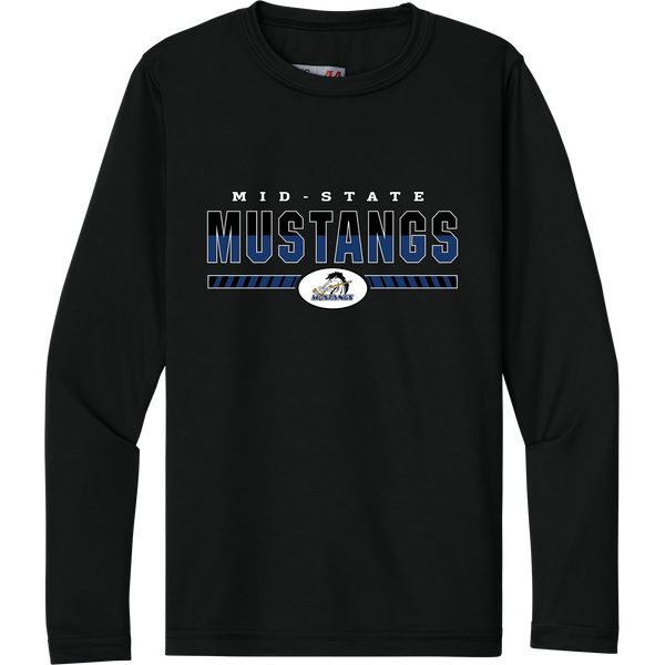 Mid-State Mustangs Youth Cooling Performance Long Sleeve Tee