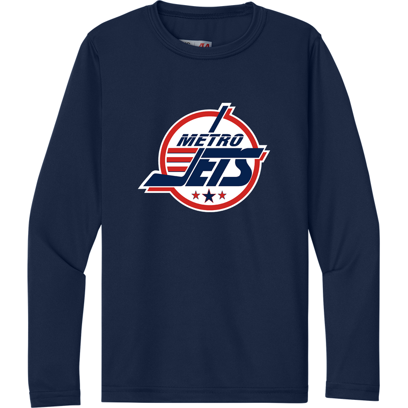 Metro Jets Youth Cooling Performance Long Sleeve Tee