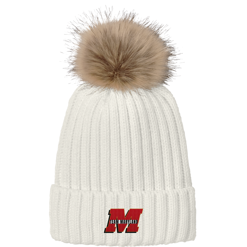 Team Maryland Faux Fur Pom Beanie