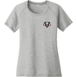 Scary Badgers Ladies PosiCharge Tri-Blend Wicking Scoop Neck Raglan Tee