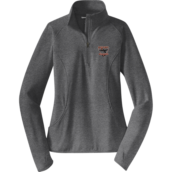 Biggby Bombers Ladies Sport-Wick Stretch 1/4-Zip Pullover