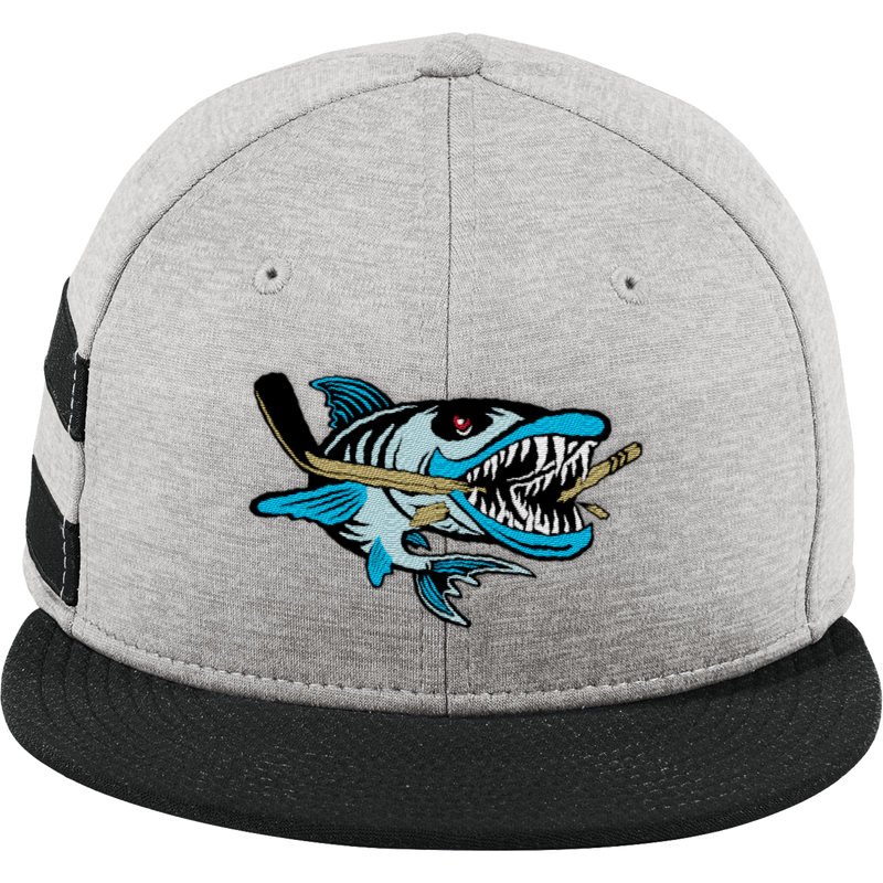 Boca Barracudas New Era Shadow Heather Striped Flat Bill Snapback Cap